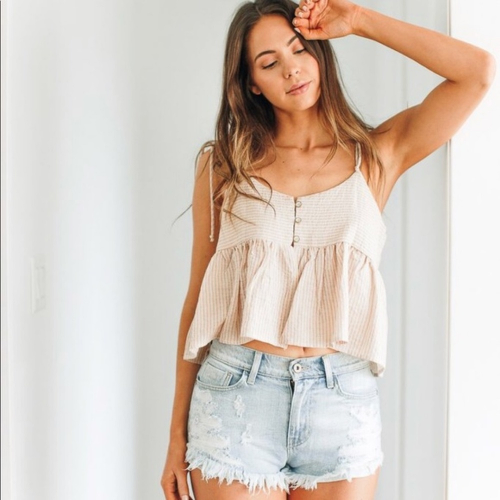Tank Top with Tie straps & buttons